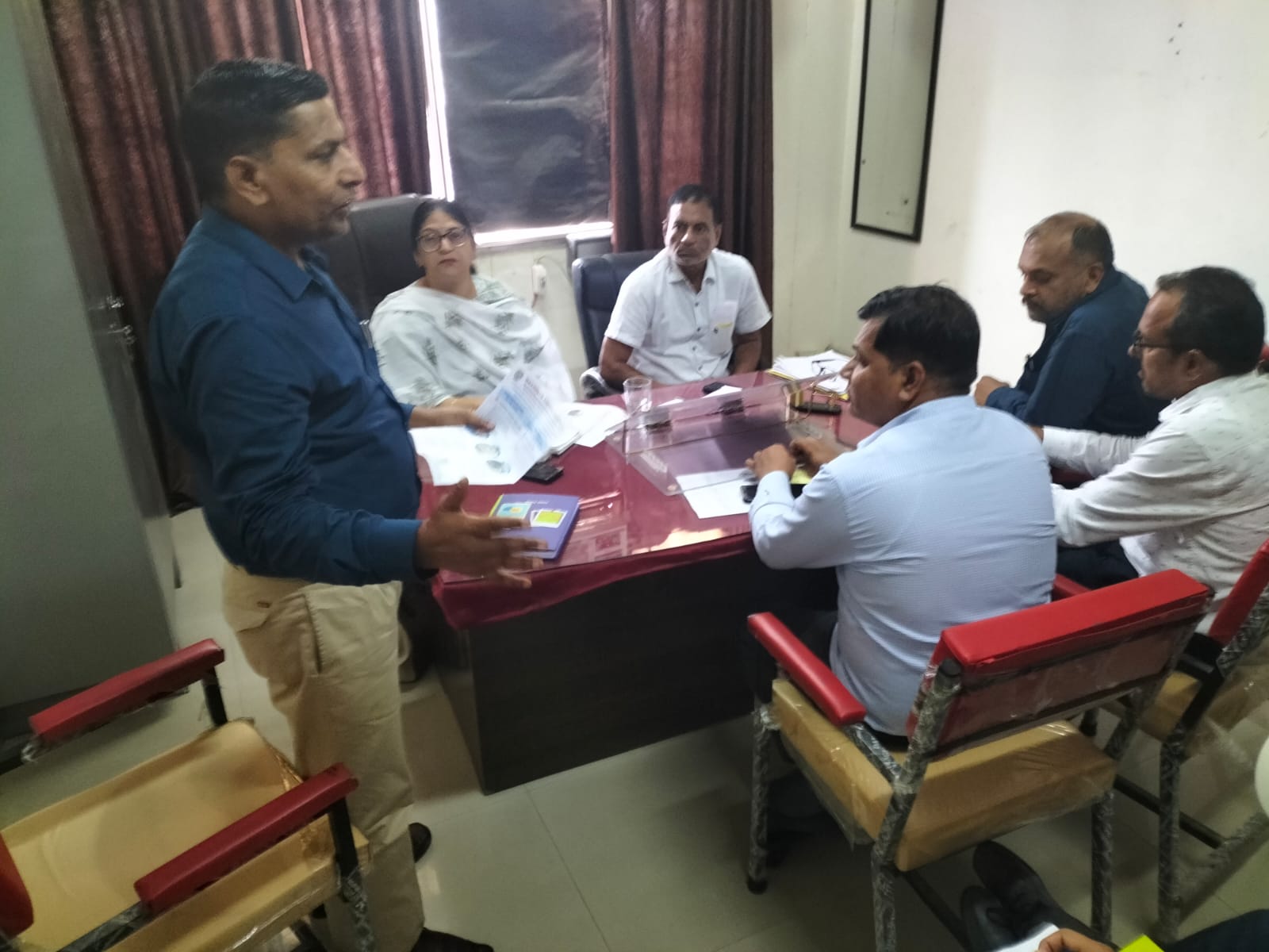 District and Deputy District Education Officer did a review meeting