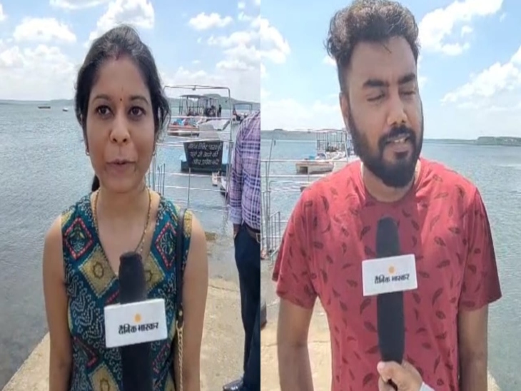 लखनऊ से घूमने आए सैलानी शिवानी और प्रतीक