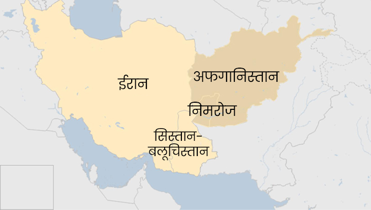 ये ईरान और अफगानिस्तान के बॉर्डर का मैप है। इसी इलाके में दोनों देशों की सेनाओं के बीच मुठभेड़ हुई थी। (मैप सोर्स- BBC)