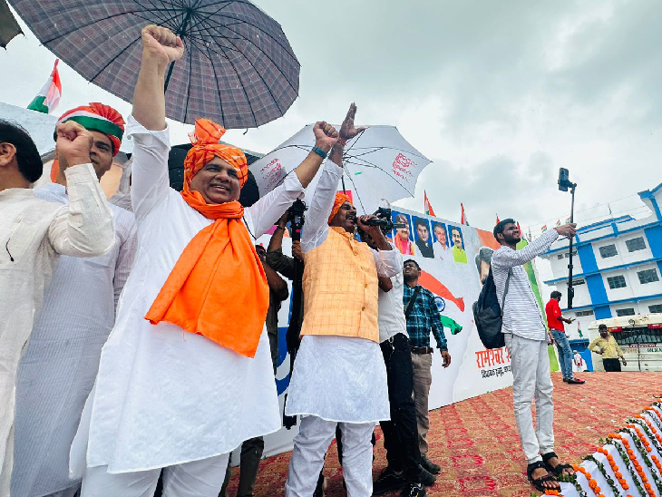 तिरंगा यात्रा में केंद्रीय मंत्री भूपेंद्र यादव भी शामिल हुए।