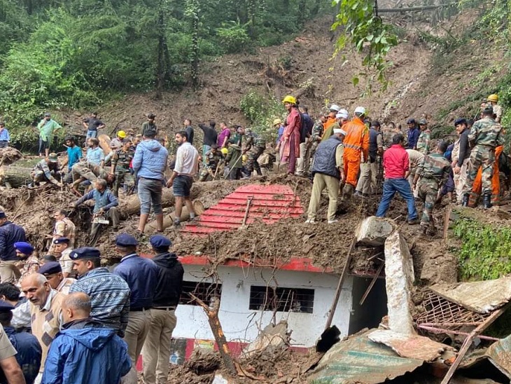Himachal Shimla Shiv Babri temple collapses; Land Slide | Rescue ...