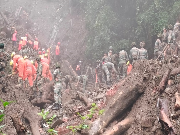 Himachal: Shimla Shiv Babri temple collapses; Land Slide | Rescue ...