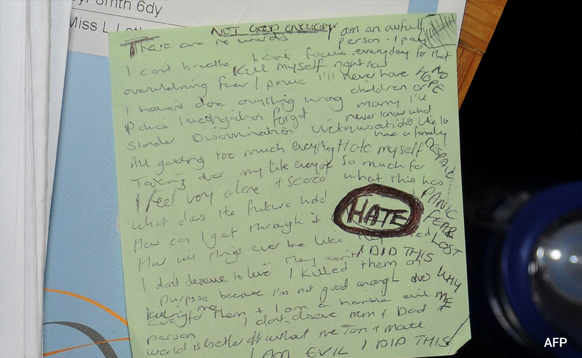 लूसी के घर से पुलिस ने तीन नोट बरामद किए थे। ये उनमें से एक था।