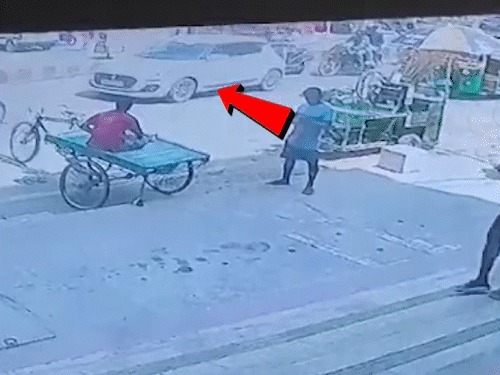 इसी कार से 31 जुलाई को घर से ऑफिस के लिए निकले थे नीलेश मुखिया। - ये तस्वीर गोलीकांड के दिन की है। जो पुलिस ने सीसीटीवी फुटेज से ली थी।