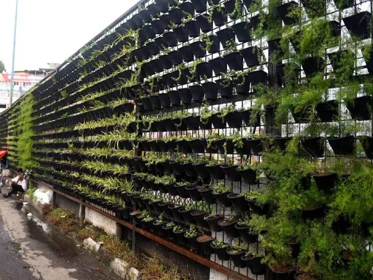 अहिल्या वर्टिकल गार्डन शहर में रिवर साइड रोड सहित अन्य स्थानों पर बनाए गए हैं। नगर निगम ने नदी और नालों पर मौजूद पुलों की रेलिंग पर जाली लगाकर उन पर 12 फीट ऊंचाई तक वर्टिकल गार्डन बनाए। 50 पुलों पर इस तरह से गार्डन तैयार किए गए।