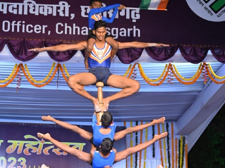 अबूझमाड़ के मल्लखंभ खिलाड़ियों ने किया प्रदर्शन