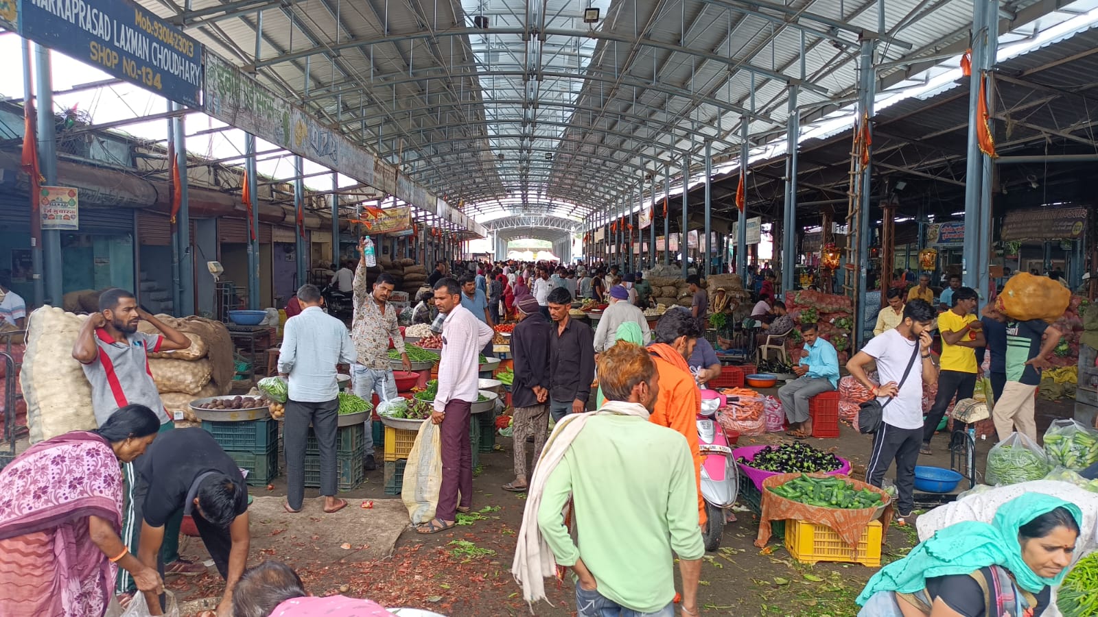 इंदौर की चोइथराम सब्जी मंडी में टमाटर की भरमार।