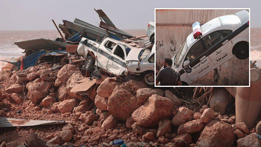 बेनगाजी शहर की यह तस्वीर लीबिया सरकार ने जारी की है। इस शहर में 283 इमारतें बाढ़ की वजह से गिर चुकी हैं। यहां 147 लोग मारे गए हैं।