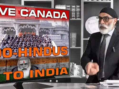 खालिस्तानी आतंकी पन्नू ने कुछ दिन पहले वीडियो जारी कर हिंदुओं को कनाडा छोड़कर अपने देश भारत लौटने के लिए कहा था। - Dainik Bhaskar