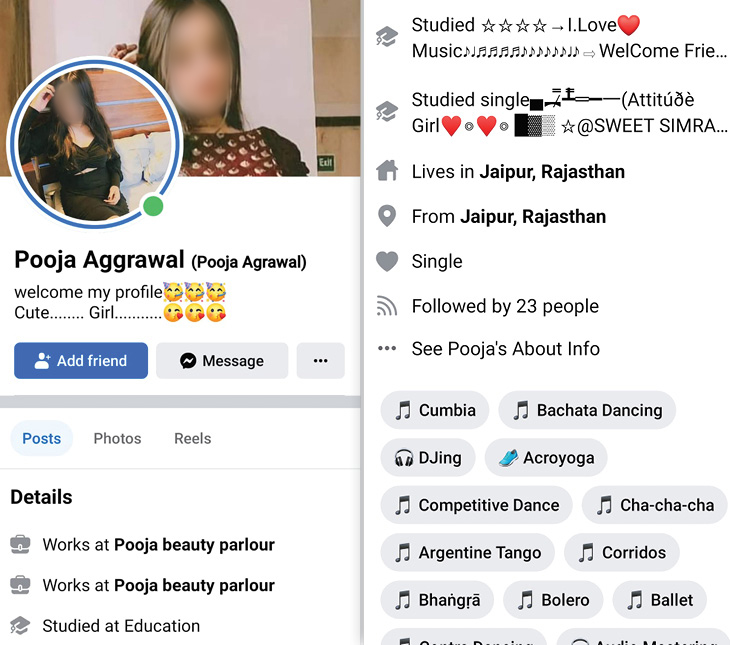 यह एक फेक प्रोफाइल है, अक्सर लोगों को फंसाने के लिए इसका इस्तेमाल होता है।