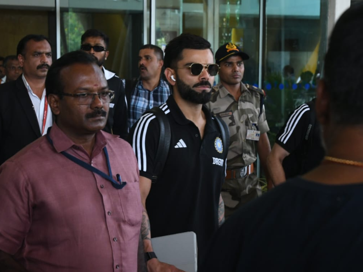 विराट कोहली टीम के साथ चेन्नई पहुंचे। विराट पर्सनल रिजन के चलते मुंबई गए थे।