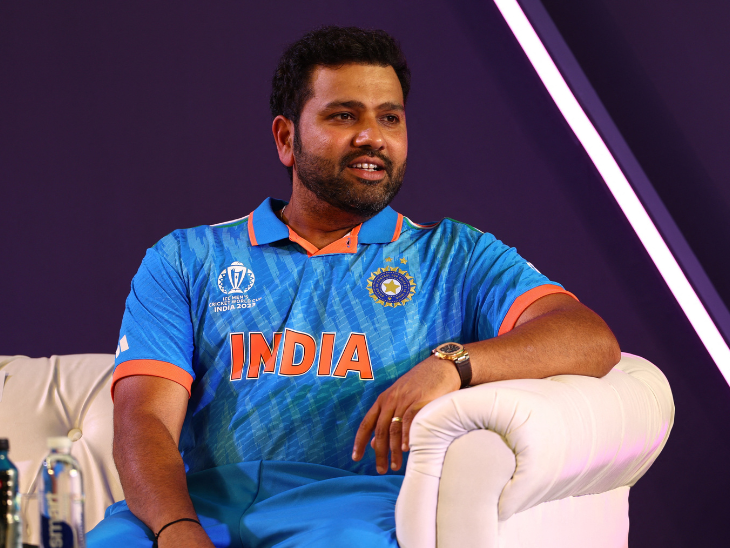 कैप्टंस डे सेरेमनी के दौरान भारतीय कप्तान रोहित शर्मा।