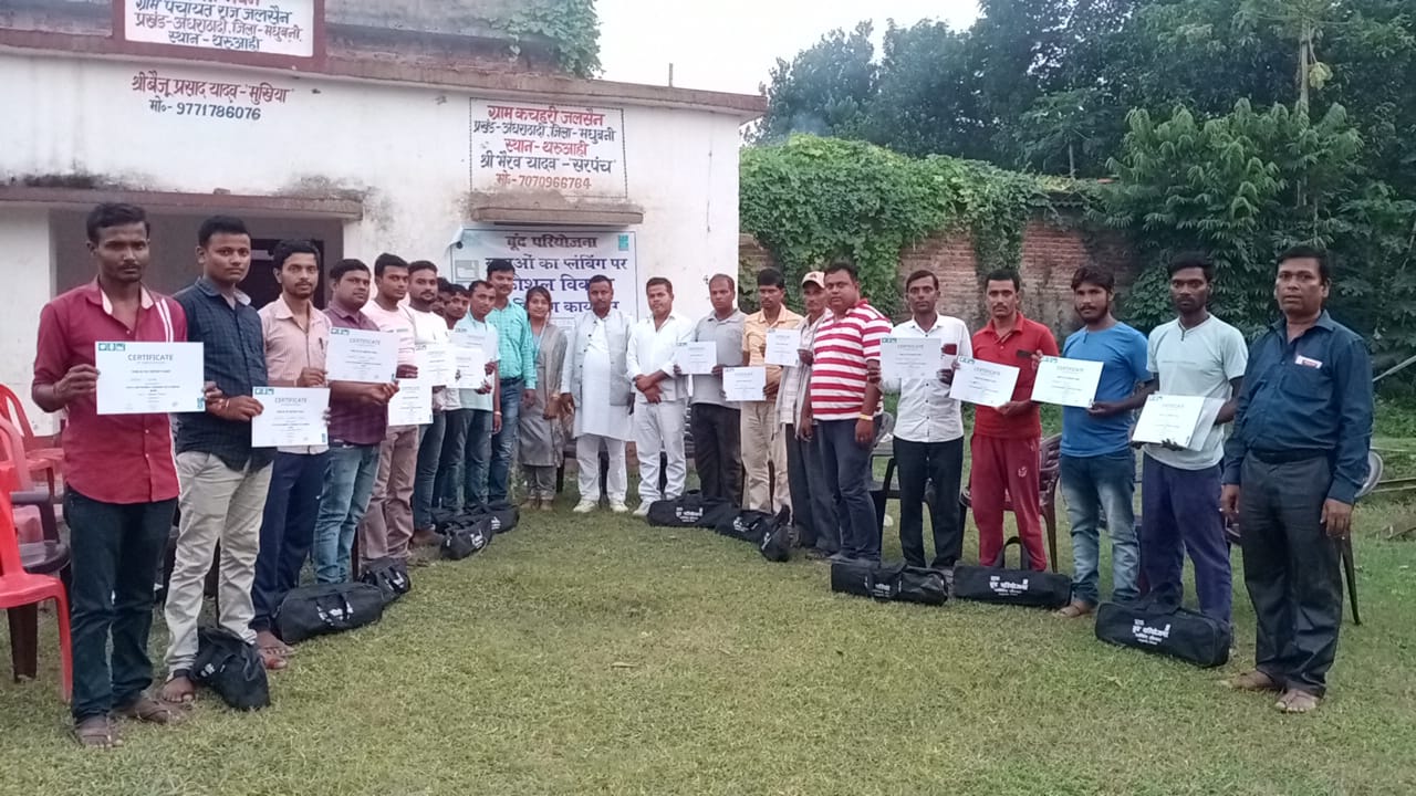 6 day plumber training was completed and encouragement was given by ...