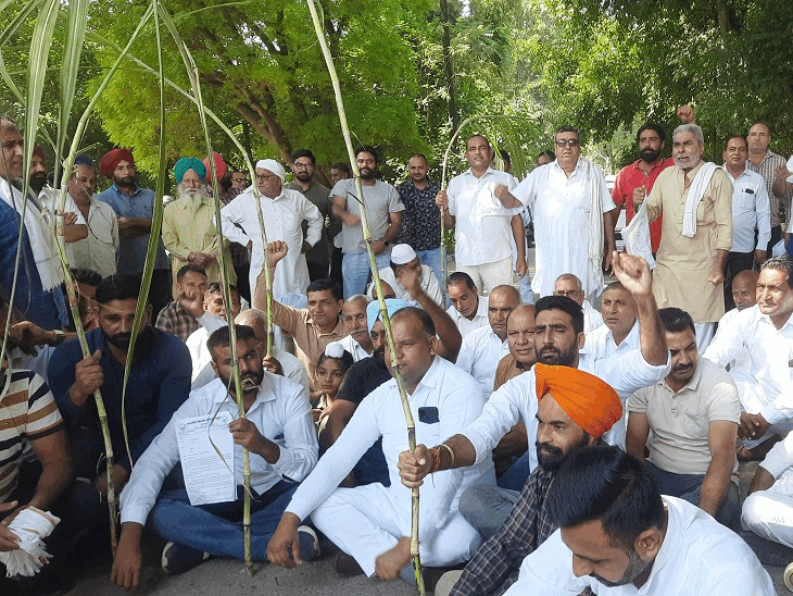 Yamunanagar Mini Secretariat Farmers Protest, Sugarcane Price Sugar