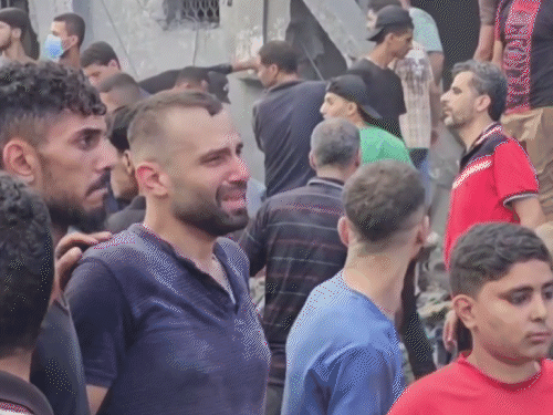 फुटेज जबालिया रिफ्यूजी कैंप की है। यहां इजराइली हमले के बाद कई इमारतें मलबे में तब्दील हो गईं।