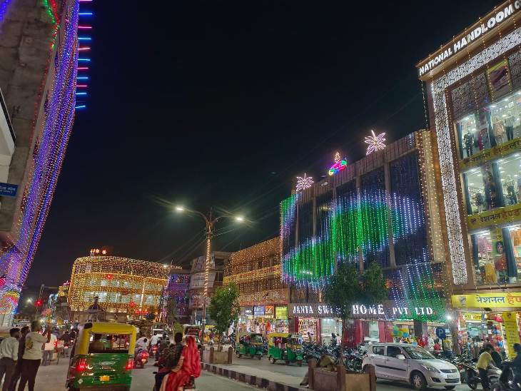 Jodhpur bathed in twinkling lights | जगमग रोशनी में नहाया जोधपुर: दीपावली  का जबरदस्त उत्साह, मार्केट में विशेष लाइटिंग - Jodhpur News | Dainik Bhaskar