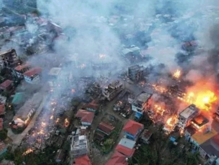 म्यांमार में सेना के खिलाफ चल रहे ऑपरेशन से जुड़ी तस्वीरें। - Dainik Bhaskar