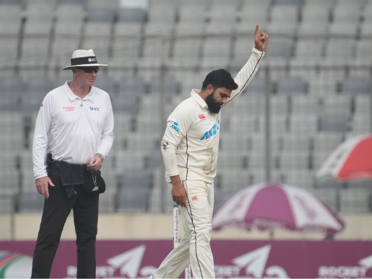 दूसरी पारी में अजाज पटेल ने 6 विकेट लिए.