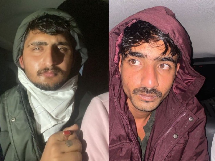 पुलिस गिरफ्त में शूटर नितिन फौजी और रोहित राठौड़।