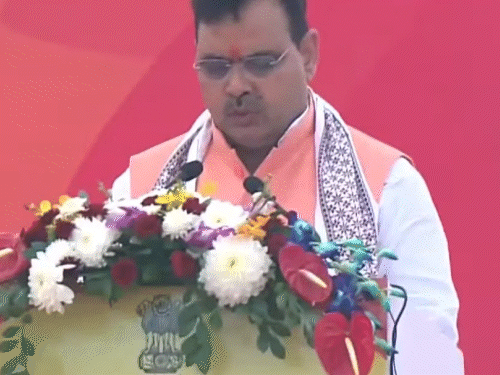 राज्यपाल कलराज मिश्र ने भजनलाल शर्मा को पद एवं गोपनियता की शपथ दिलाई। - Dainik Bhaskar