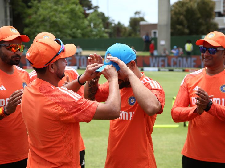 रिंकू सिंह डेब्यू मैच खेल रहे हैं। उन्हें कुलदीप यादव ने डेब्यू कैप दी।