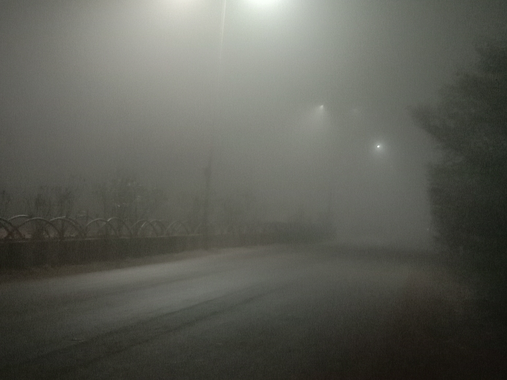 राजनांदगांव में सुबह-सुबह छाया हुआ घना कोहरा।