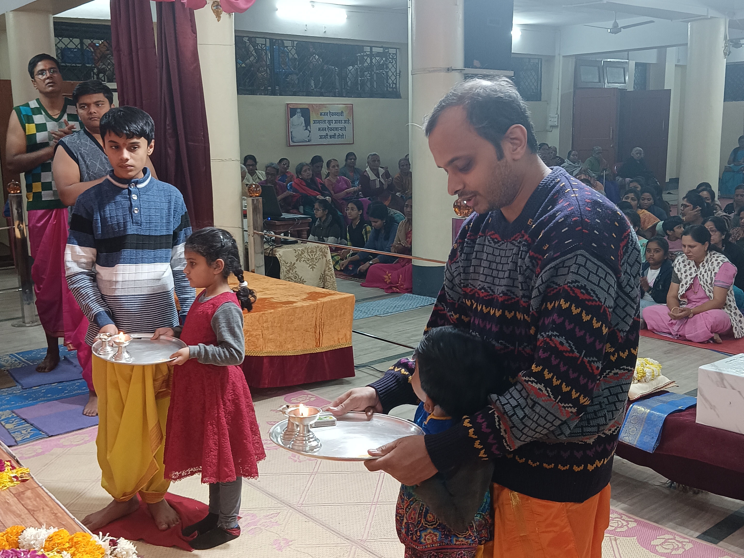 Performing worship in Shri Dutt Jayanti Mahotsav.