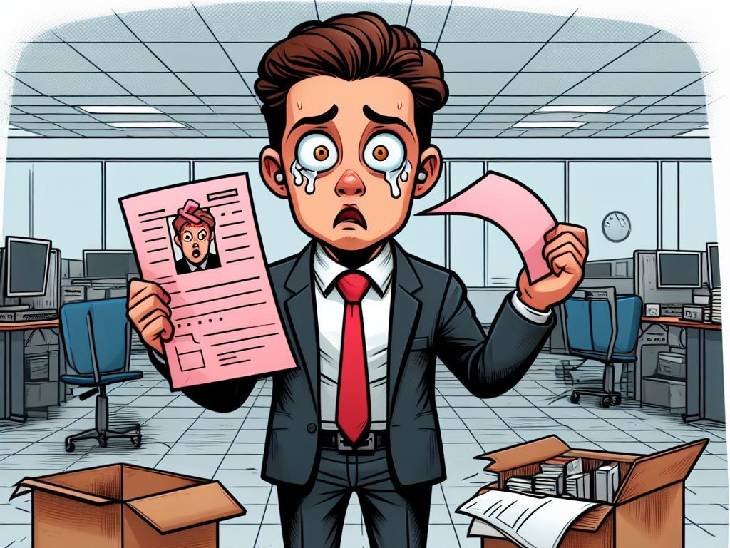 लेऑफ की प्रतिकात्मक इमेज (इसे माइक्रोसॉफ्ट के AI टूल 'कोपयलट' से बनाया गया है।) - Dainik Bhaskar