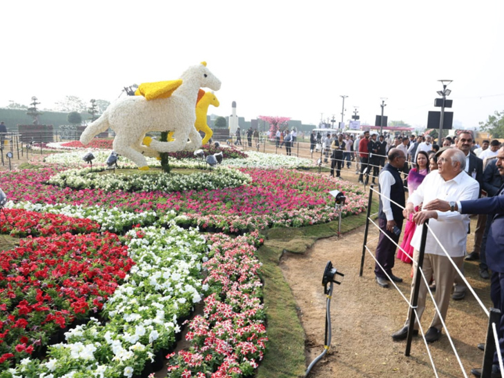 Flower show in Ahmedabad from today | अहमदाबाद में आज से फ्लावर शो: पहली  बार 15 लाख से ज्यादा फूल-पौधे दिखेंगे, नया संसद भवन, चंद्रयान जैसी थीम पर  सजावट - Gujarat News |