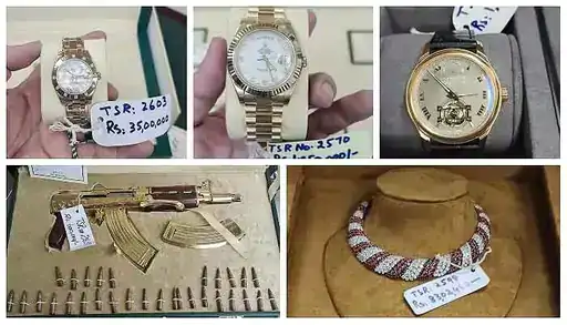 जिन तोहफों को इमरान ने बेचा था उनमें एक बेशकीमती घड़ी, कफलिंक का एक जोड़ा, एक महंगा पेन, एक अंगूठी और चार रोलेक्स वॉच शामिल थीं।