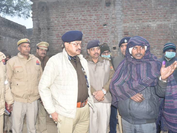 डबल मर्डर के बाद डीआईजी ओपी सिंह मौके पर पहुंचे। लड़के के परिजनों से मामले की जानकारी ली।