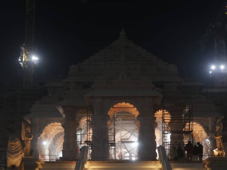 राम मंदिर की फिनिशिंग का काम दिन-रात चल रहा है।