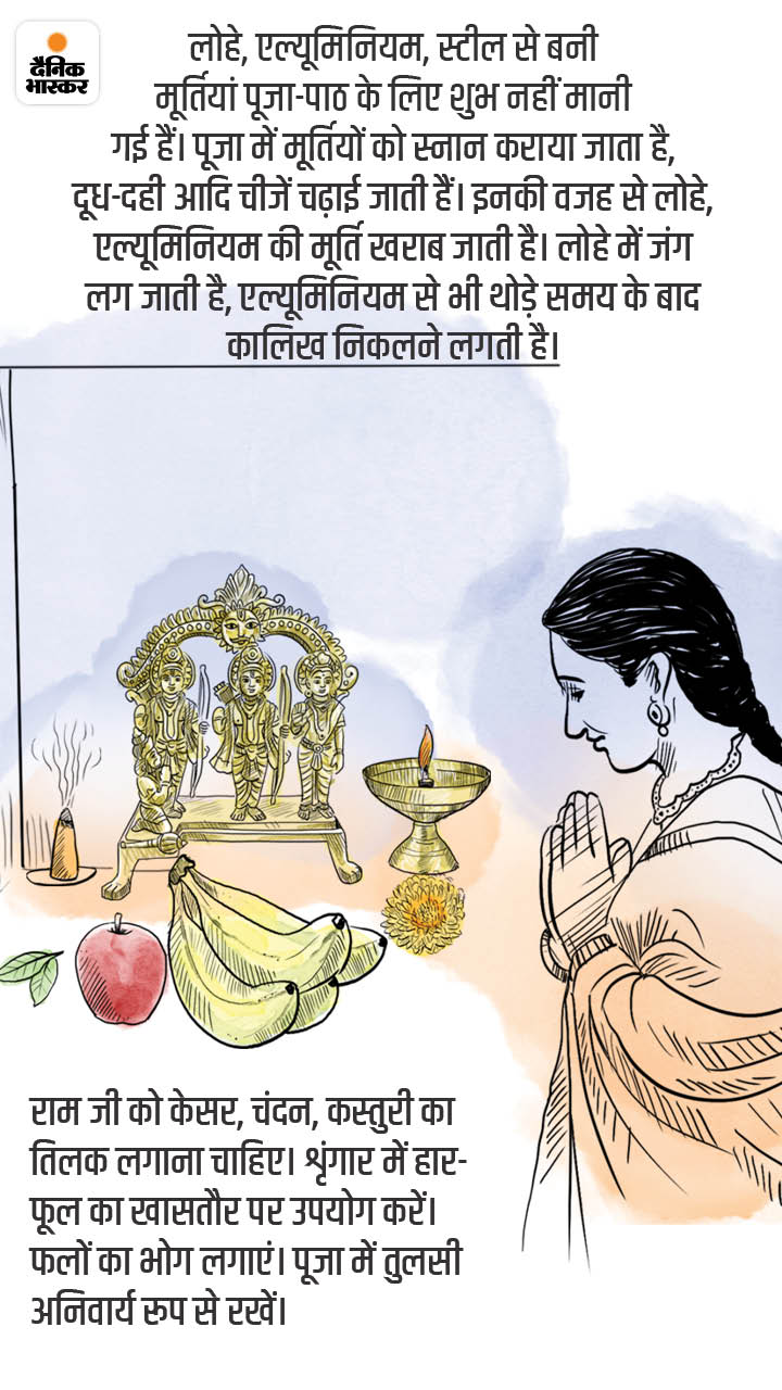 What kind of Shri Ram idol should be kept in home temple?, facts about