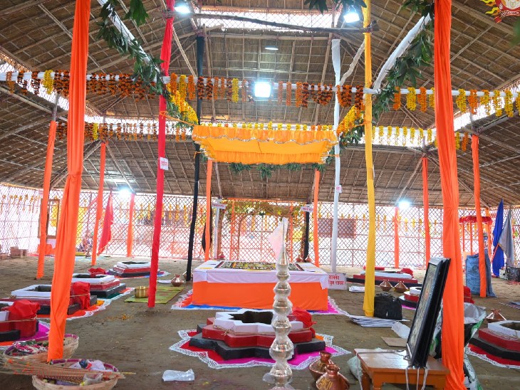 श्रीराम जन्मभूमि के ईशान कोण पर स्थित यज्ञशाला का विराट दृश्य ।