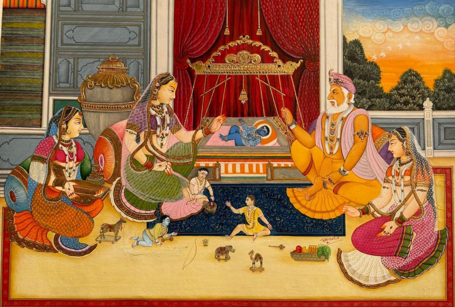 उन्होंने श्रीराम के बाल रूप को भी चित्रित किया है।