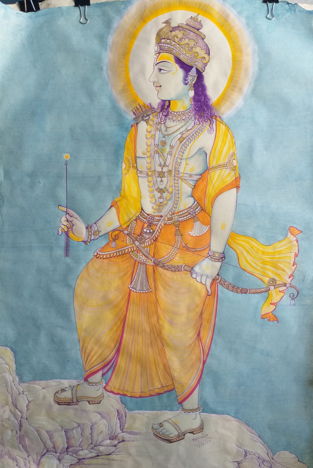 रामु रामदेव श्रीराम भगवान की 109 पेंटिंग्स बनाने का प्रयास कर रहे है।