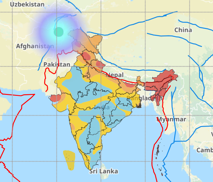 नेशनल सेंटर फॉर सीस्मोलॉजी के मुताबिक भूकंप का केंद्र अफगानिस्तान में था। इसके झटके दिल्ली समेत उत्तर भारत के कई शहरों में महसूस किए गए थे।