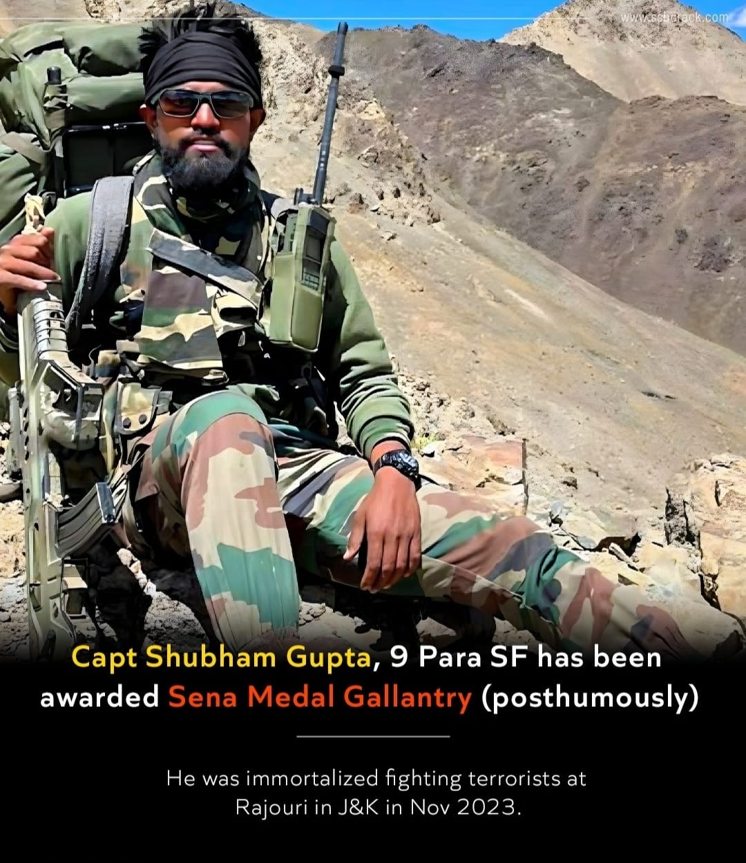 Captain Shubham Gupta will receive service medal posthumously