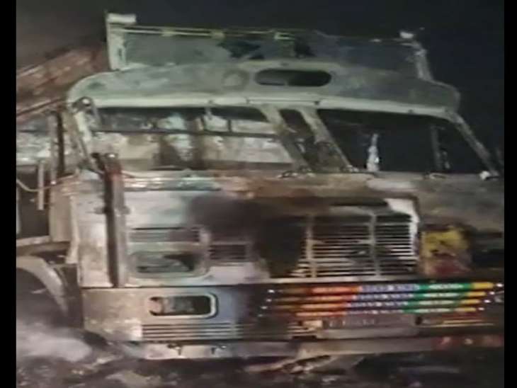 22 टन सोयाबीन तेल से भरा ट्रक जलने के बाद कुछ ऐसा हो गया।