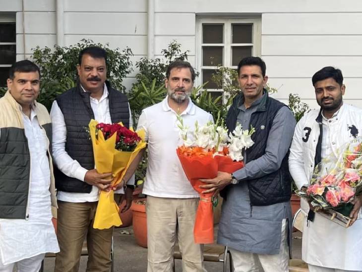 एमपी कांग्रेस के नेताओं की नियुक्ति के बाद जीतू पटवारी, उमंग सिंघार, हेमंत कटारे ने राहुल गांधी से मुलाकात की थी।