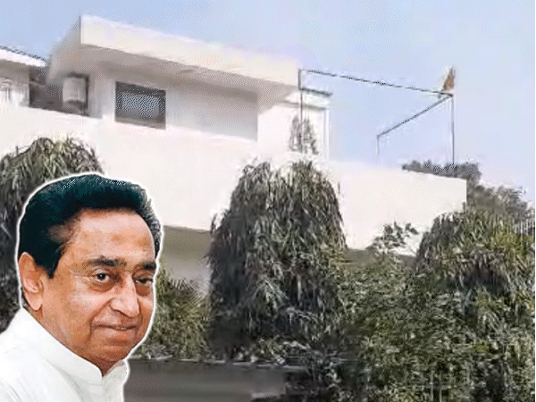 दिल्ली में कमलनाथ के बंगले पर जय श्री राम का झंडा दोबारा लगा दिया गया। - Dainik Bhaskar