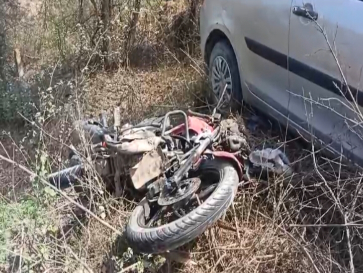 Car hits bike in Shahjahanpur | शाहजहांपुर में कार ने बाइक को मारी टक्कर: दंपती और बेटा घायल, पुलिस ने घायलों को अस्पताल में कराया भर्ती - Shahjahanpur News | Dainik Bhaskar