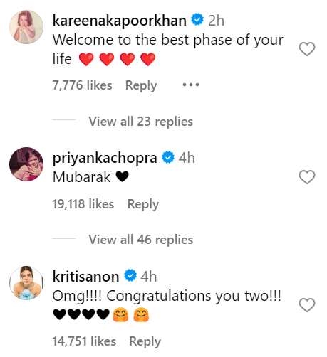 दीपिका की इस पोस्ट पर कई सेलेब्स ने कमेंट कर उन्हें बधाई दी।