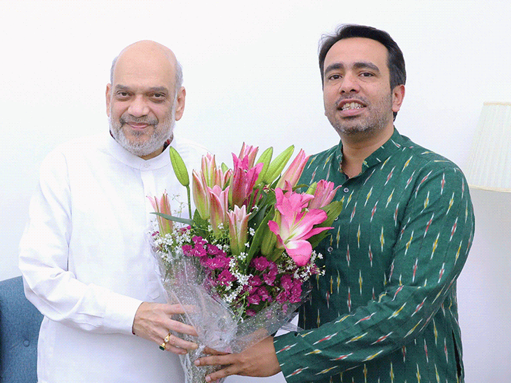 जयंत चौधरी ने शनिवार को अमित शाह और जेपी नड्डा से दिल्ली में मुलाकात की। - Dainik Bhaskar