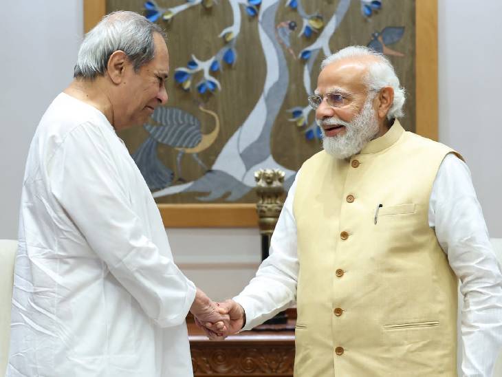 ओडिशा के मुख्यमंत्री नवीन पटनायक ने 11 मई 2023 को दिल्ली में पीएम मोदी से मुलाकात की थी। - Dainik Bhaskar