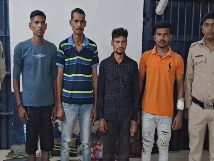 जानलेवा हमला करने के वाले गिरफ्तार आरोपी। - Dainik Bhaskar