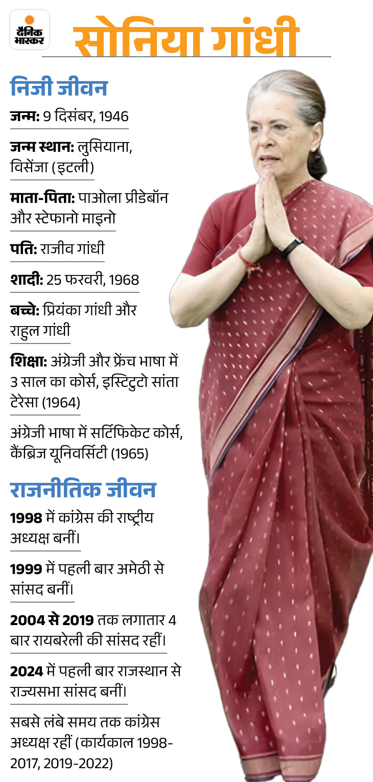 सोनिया गांधी प्रधानमंत्री क्यों नहीं बनीं, किताब में बताएंगी: इसमें अपनों को खोने, राजनीति में आने के किस्से; 10 नवंबर को पब्लिश होगी 1710172264