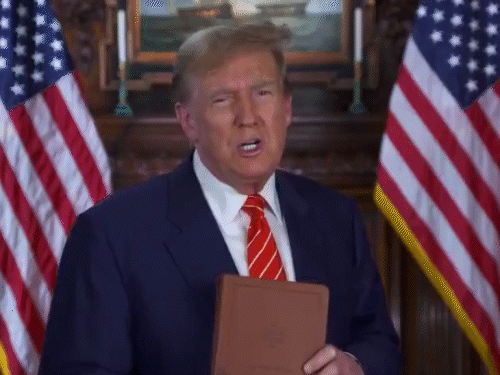 पूर्व अमेरिकी राष्ट्रपति डोनाल्ड ट्रम्प ने अपने सोशल मीडिया प्लेटफॉर्म ट्रूथ पर लोगों से नई बाइबल खरीदने की बात कही। - Dainik Bhaskar