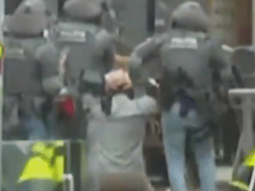 सोशल मीडिया पर वायरल हो रहे इस वीडियो में संदिग्ध सरेंडर करता दिख रहा है। - Dainik Bhaskar