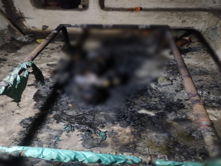 आग में जलकर 65 साल की बिशबाशा बाई साहू की मौत हुई है।